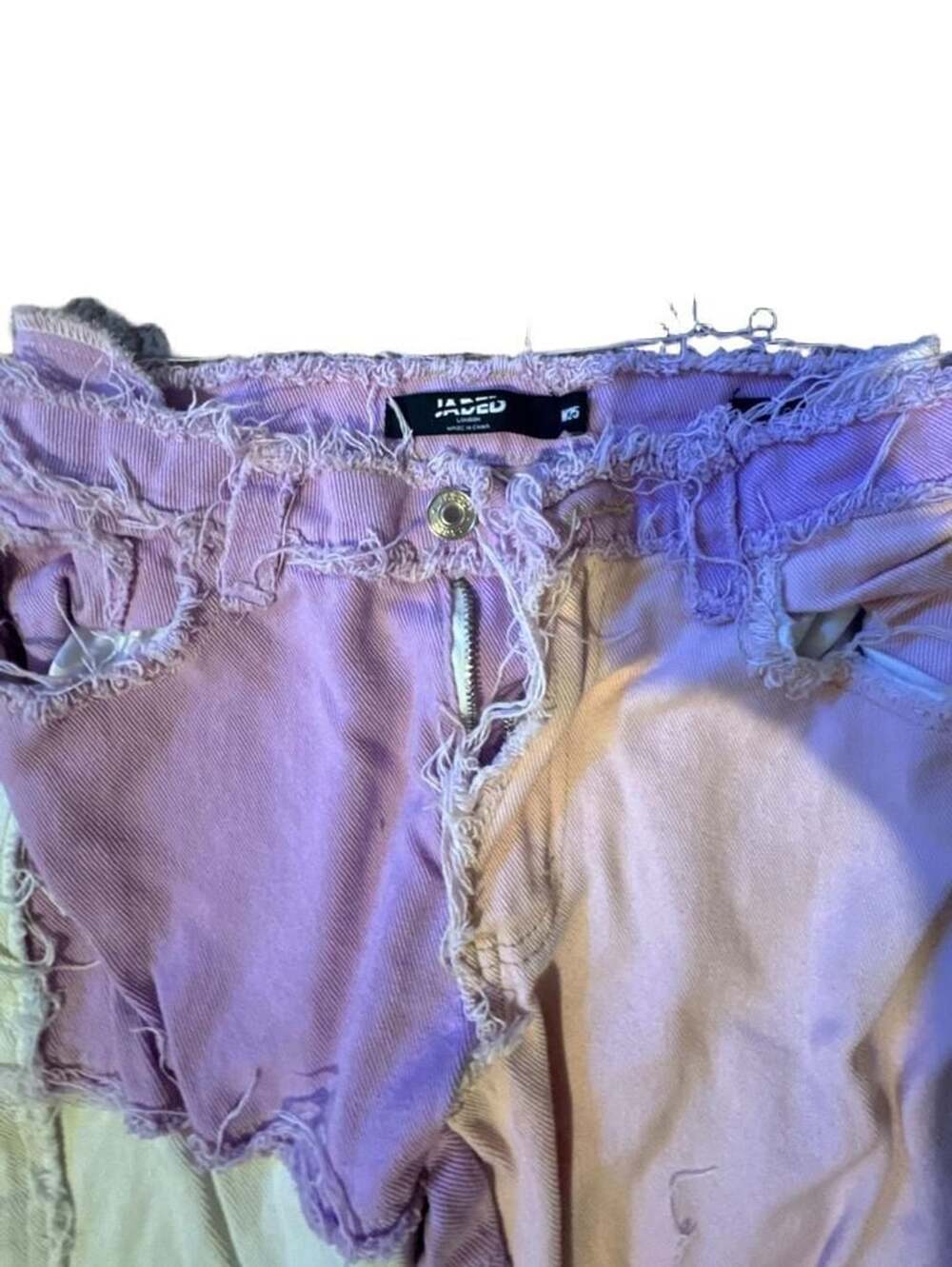 Jaded London Patchwork Boyfriend Jeans Size 25 Pink Purple - Picture 2 of 4